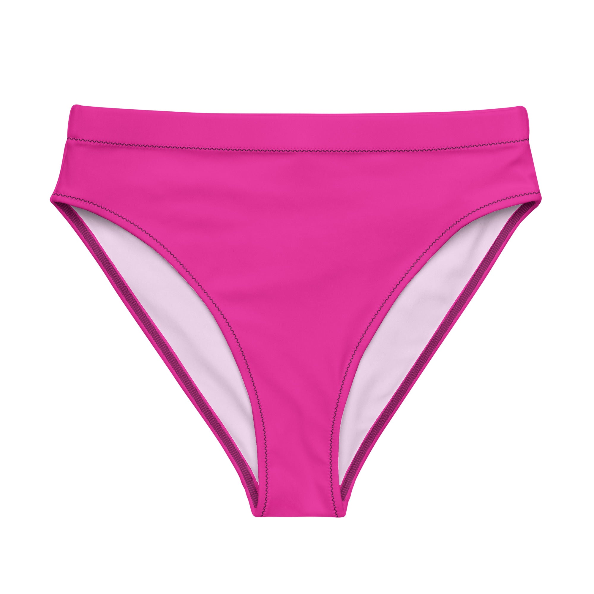 recycled high waisted bikini bottom in pink