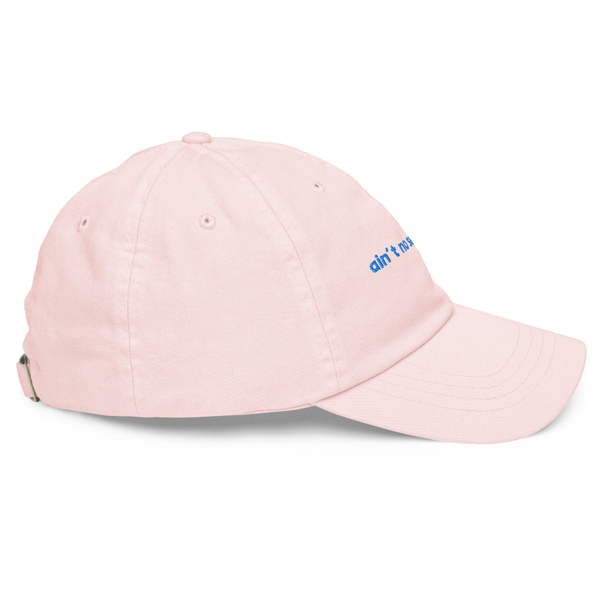 "ain't no sense fella" - Cotton Jockey Bold Baseball Cap in pastel pink