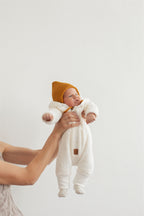 Eared Jumpsuit for Babies and Kids - Fuzzy Ecru