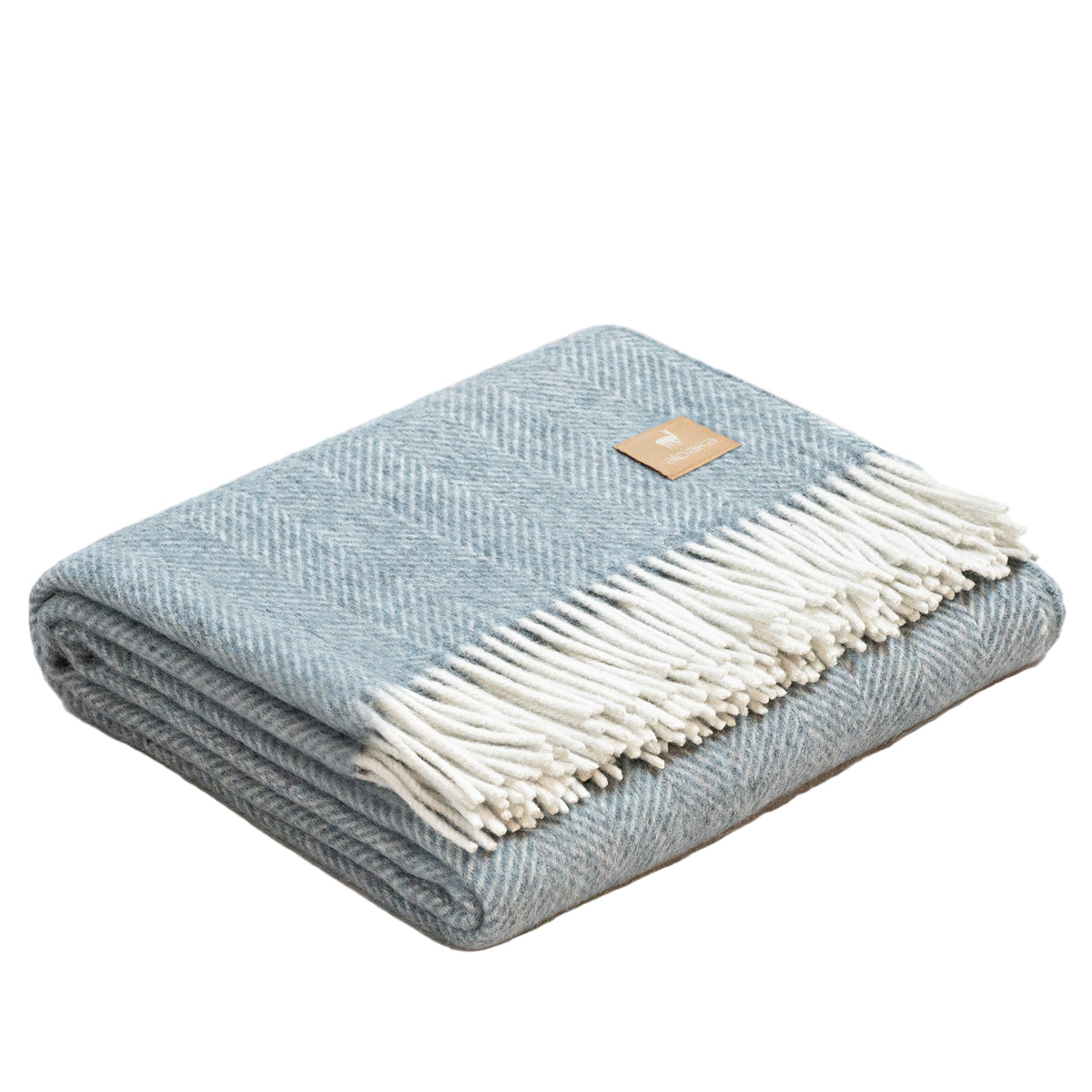 Natural Alpaca Wool Throw - Classic Fishbone