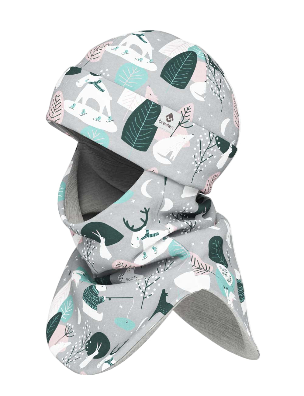 Thermal Merino Balaclava For Kids CLAVAN - Winter Animals