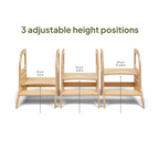 MIIMO® Adjustable Height Step Stool - Natural Wood