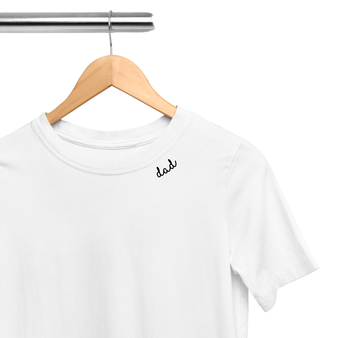 Embroidered Collar Organic Cotton T-shirt "Dad"