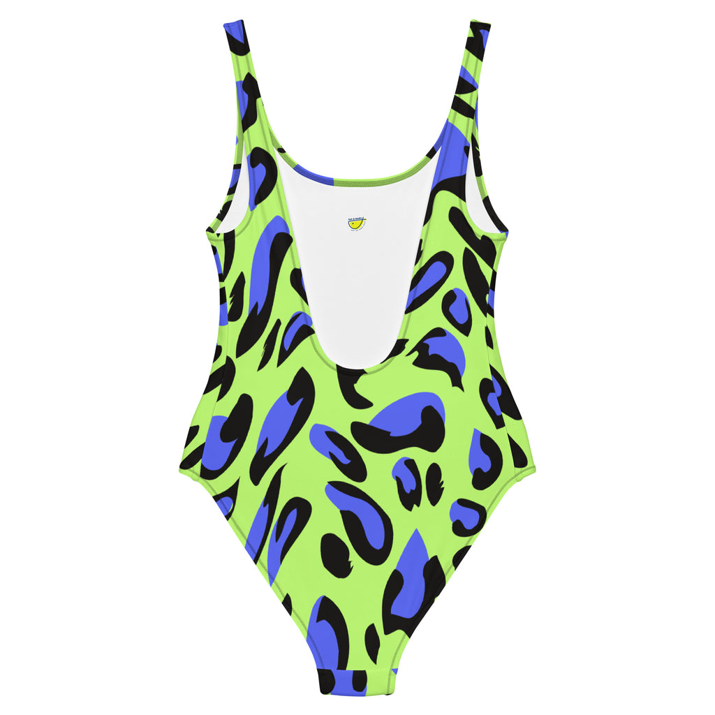 "Neon Amur" - Leopard print one piece swimsuit