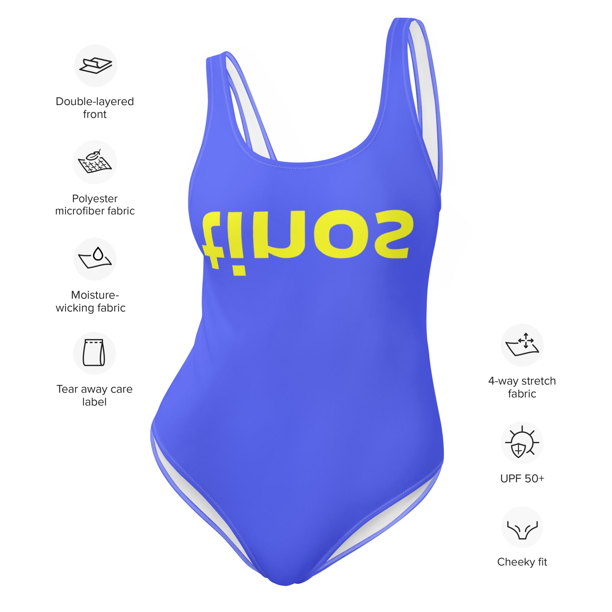 "Reflections of Tinos" - One piece swimsuit in royal blue