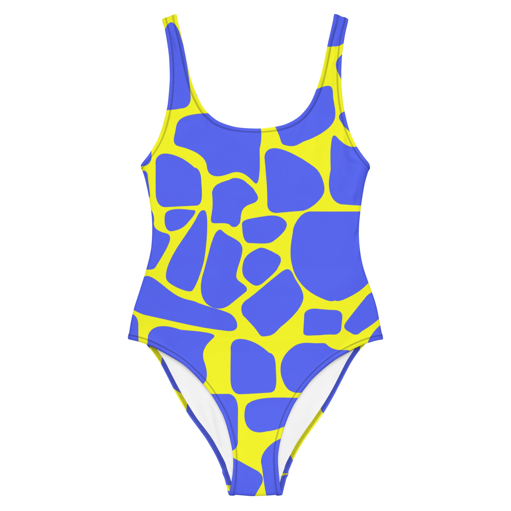 one piece swimsuit in giraffe pattern