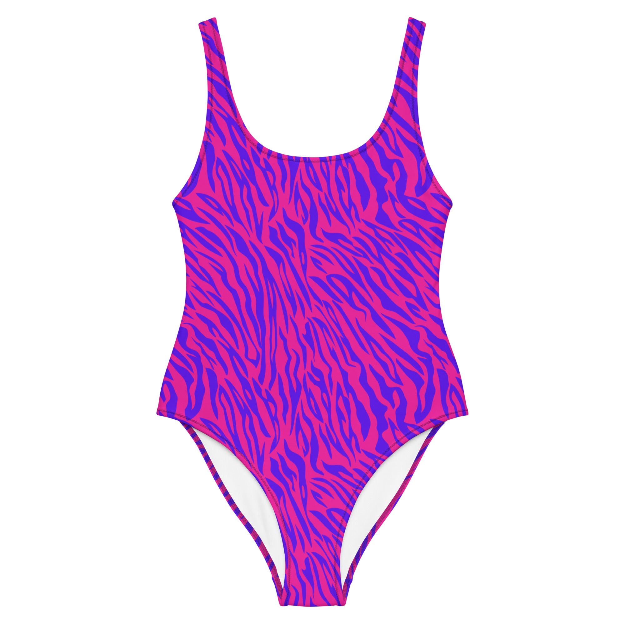 "Flirty Stripes" - animal print one piece swimsuit