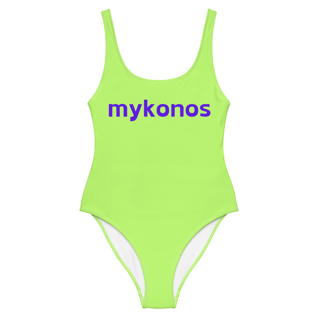 "Mykonos" - One piece swimsuit in neon green lime