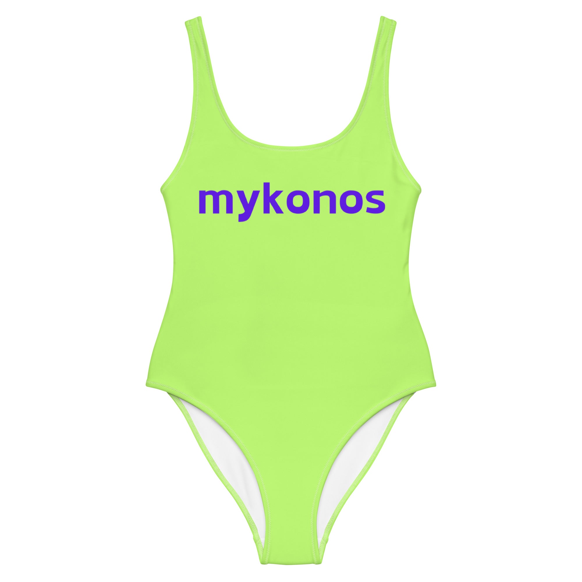 "Mykonos" - One piece swimsuit in neon green lime