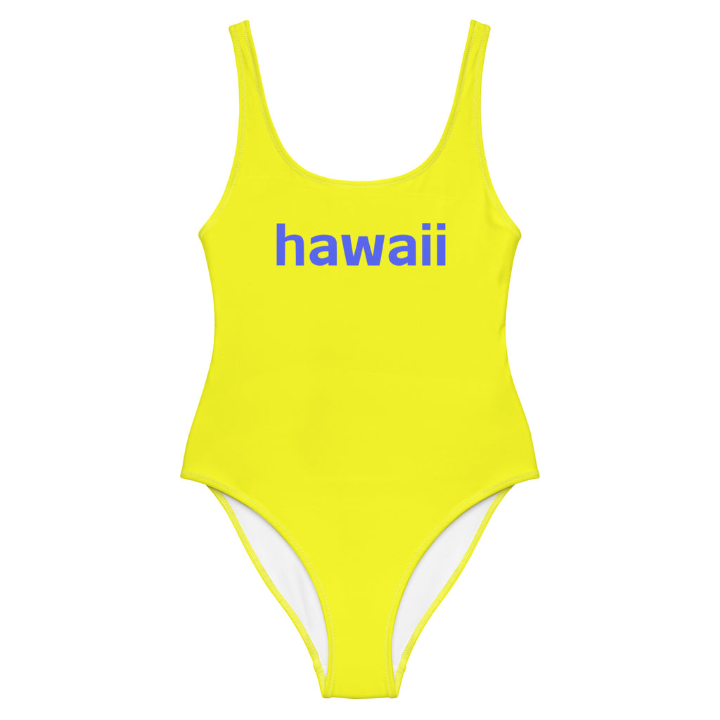 hawaii one piece swimsuit in yellow citrus