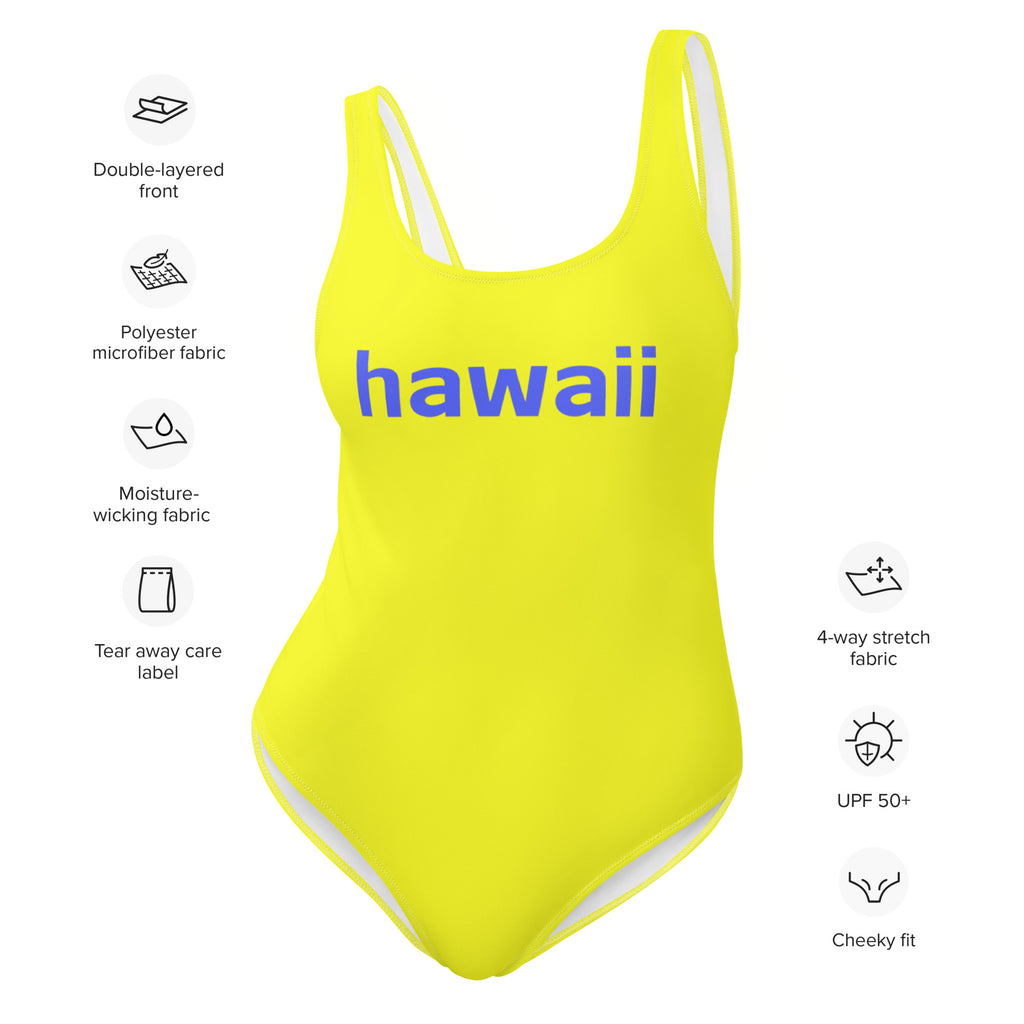 "hawaii" - one piece swimsuit in yellow citrus