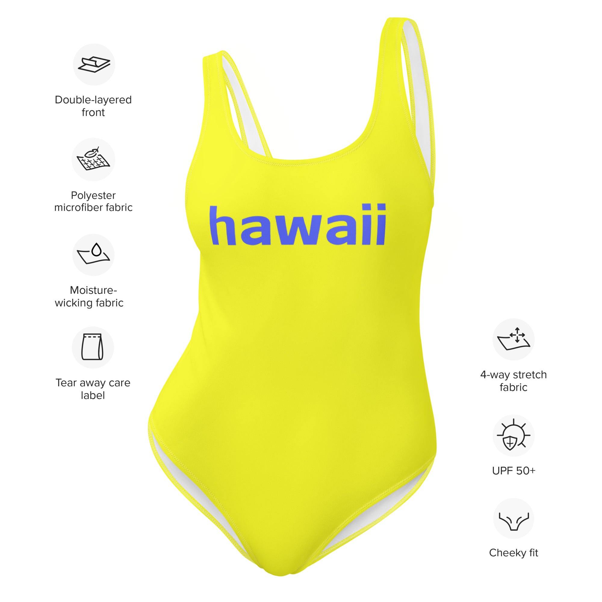 "hawaii" - one piece swimsuit in yellow citrus