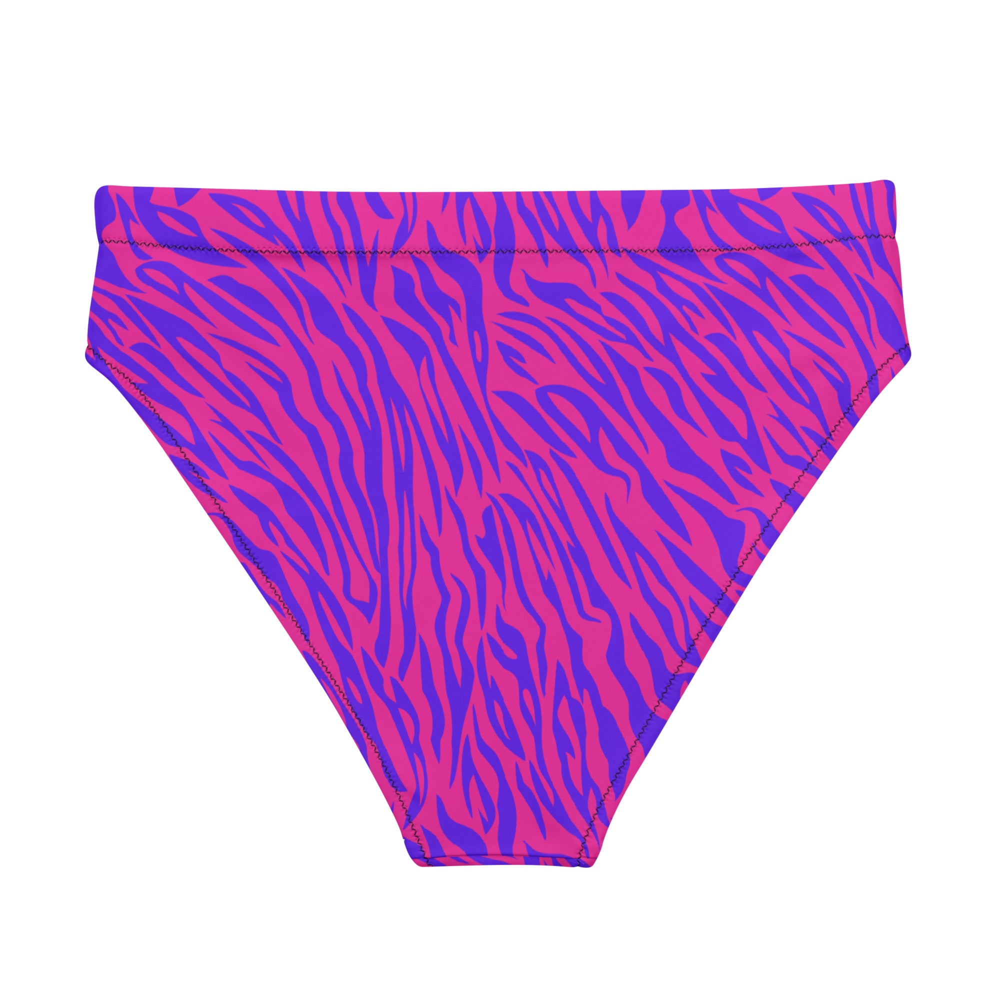 "Flirty Stripes" - animal print recycled high-waisted bikini bottom