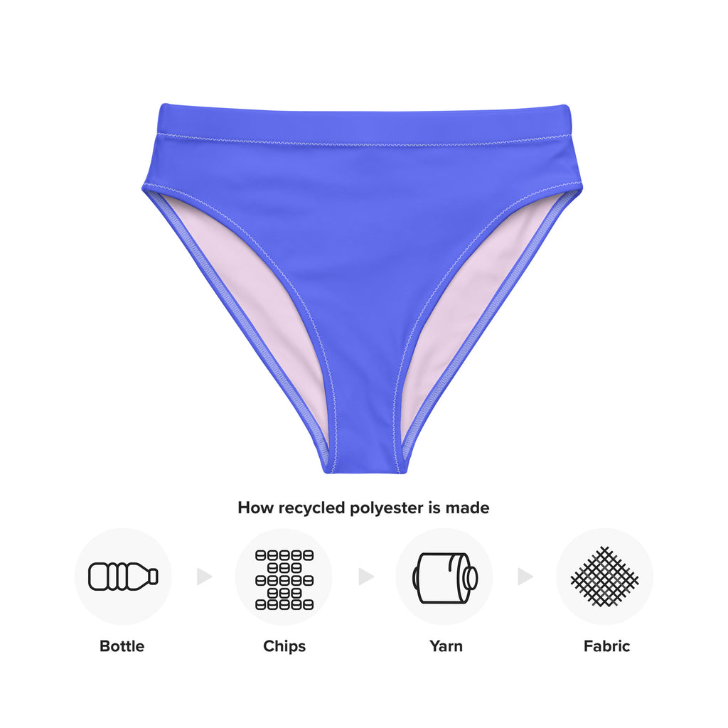 "Como" - recycled high-waisted bikini bottom in royal blue