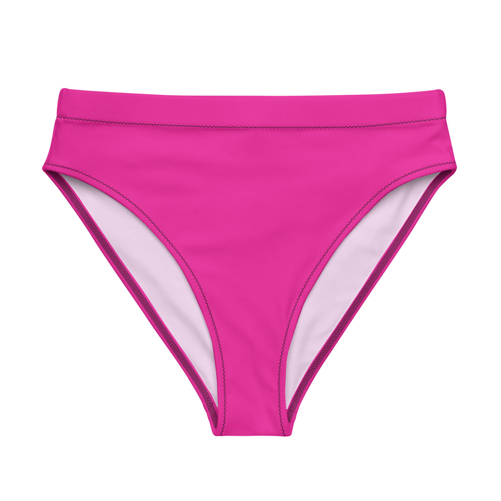 recycled high waisted bikini bottom in pink