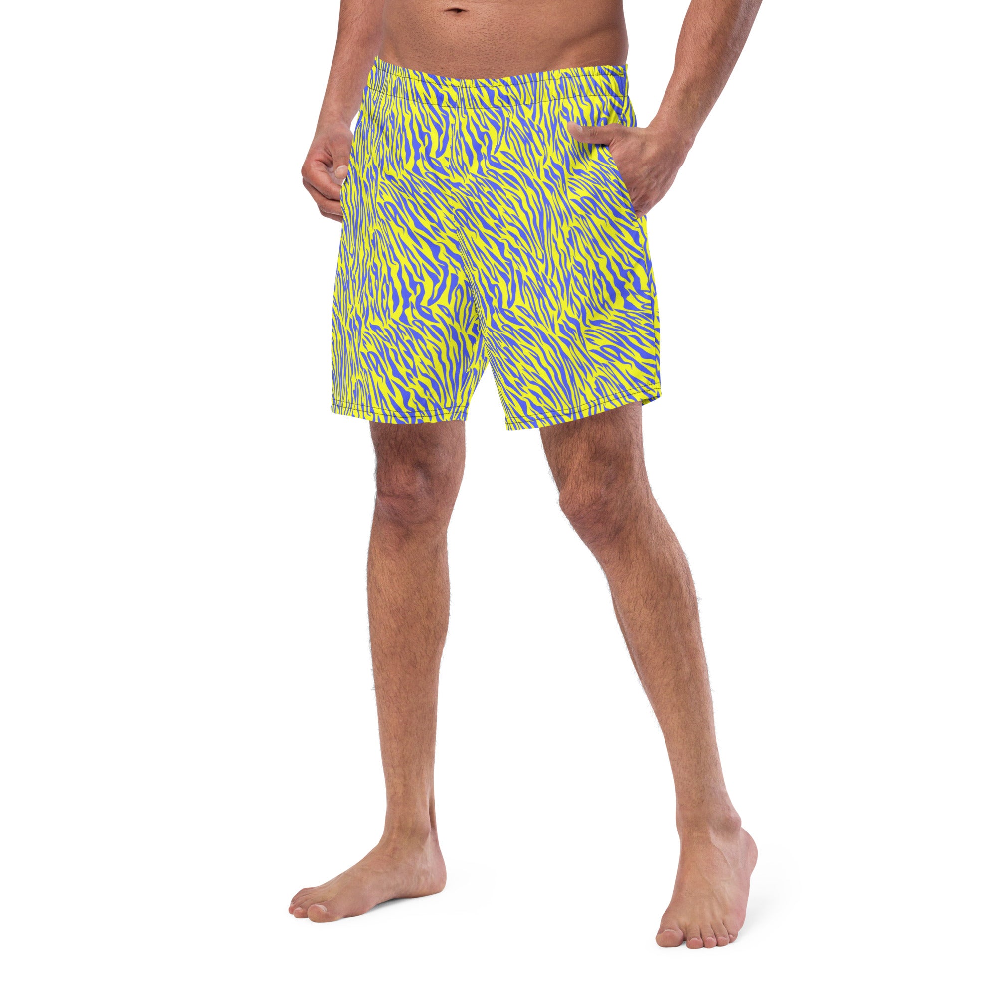 "Wild Stripes" - animal print men's swim trunk