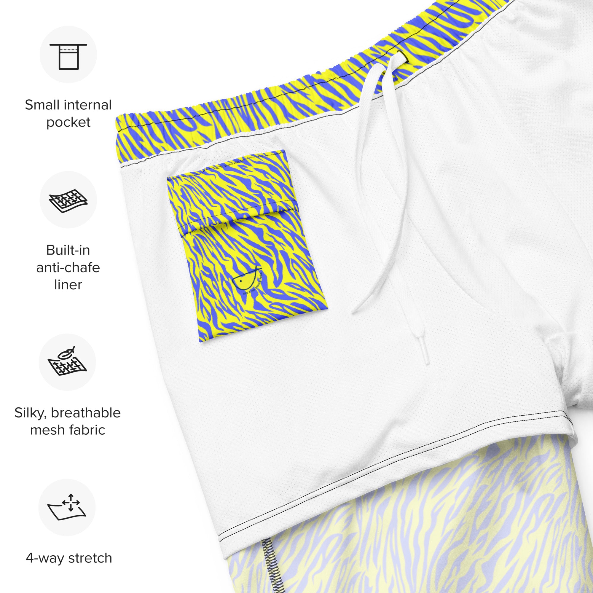 "Wild Stripes" - animal print men's swim trunk