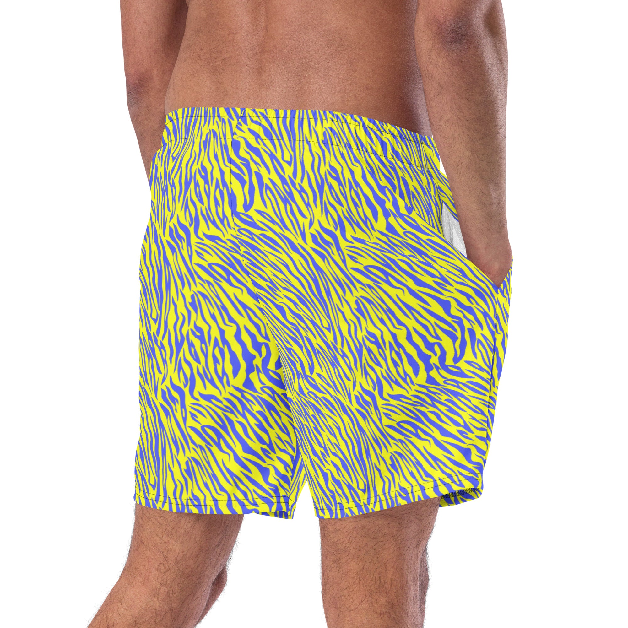 "Wild Stripes" - animal print men's swim trunk