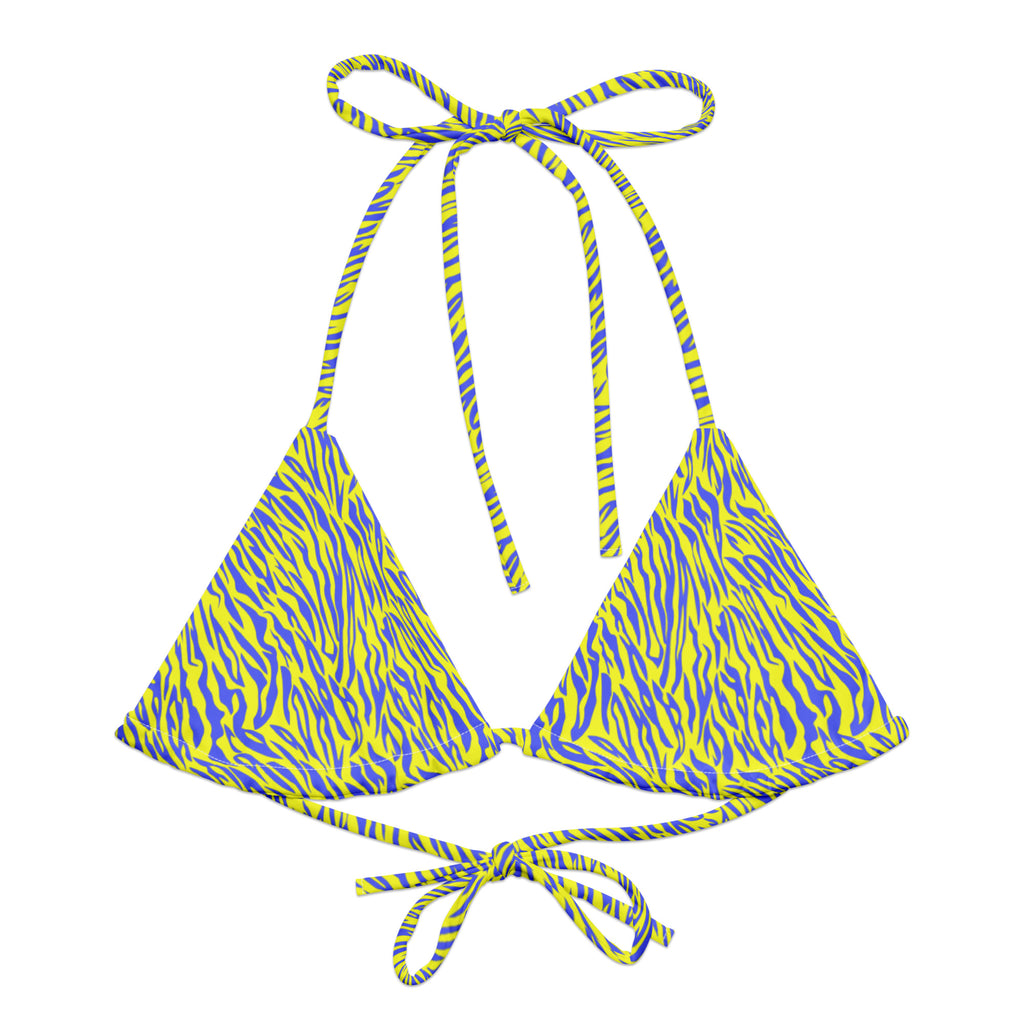 animal print bikini top with long strings