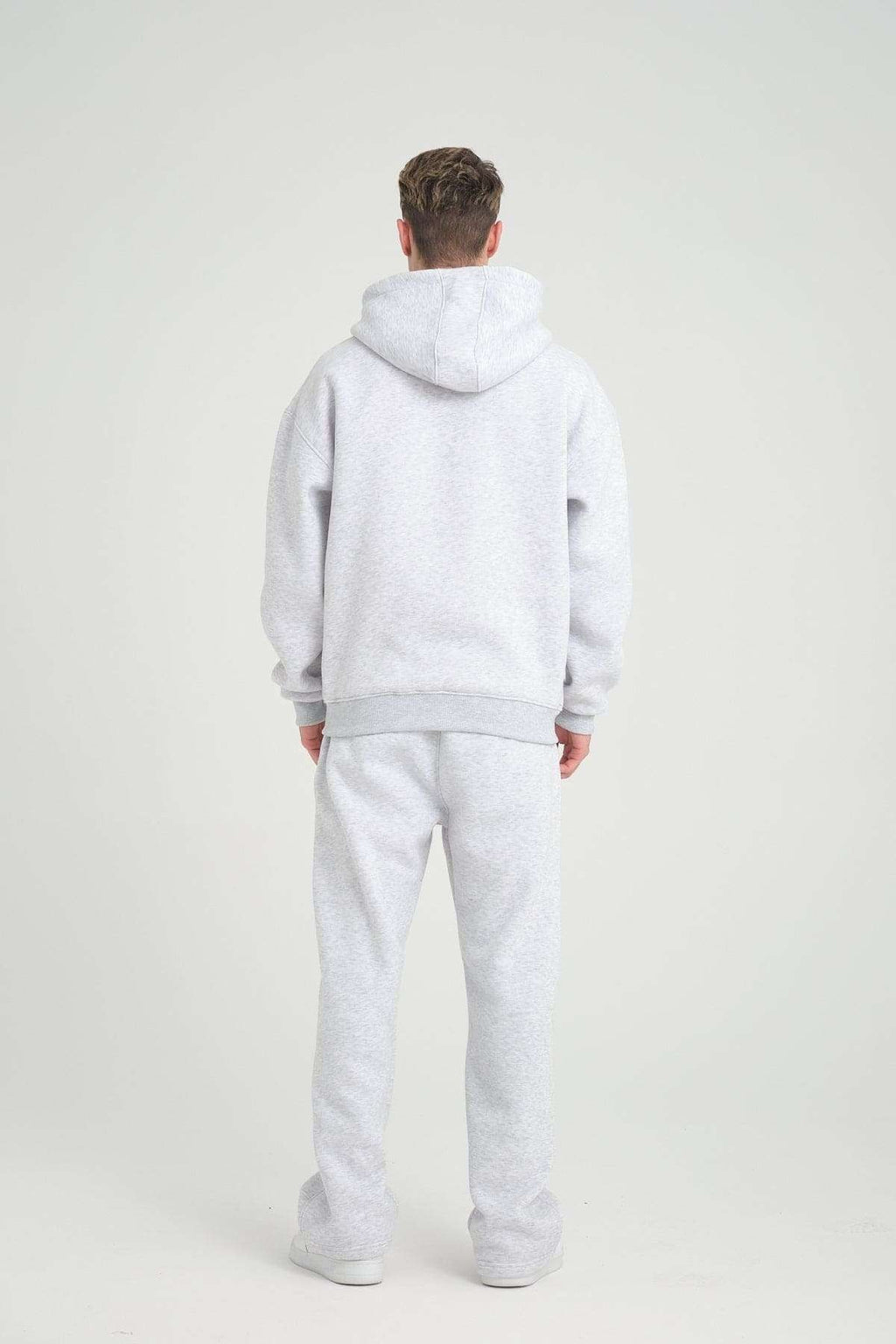 Basic Heavyweight Zipper Hoodie - Grey Melange