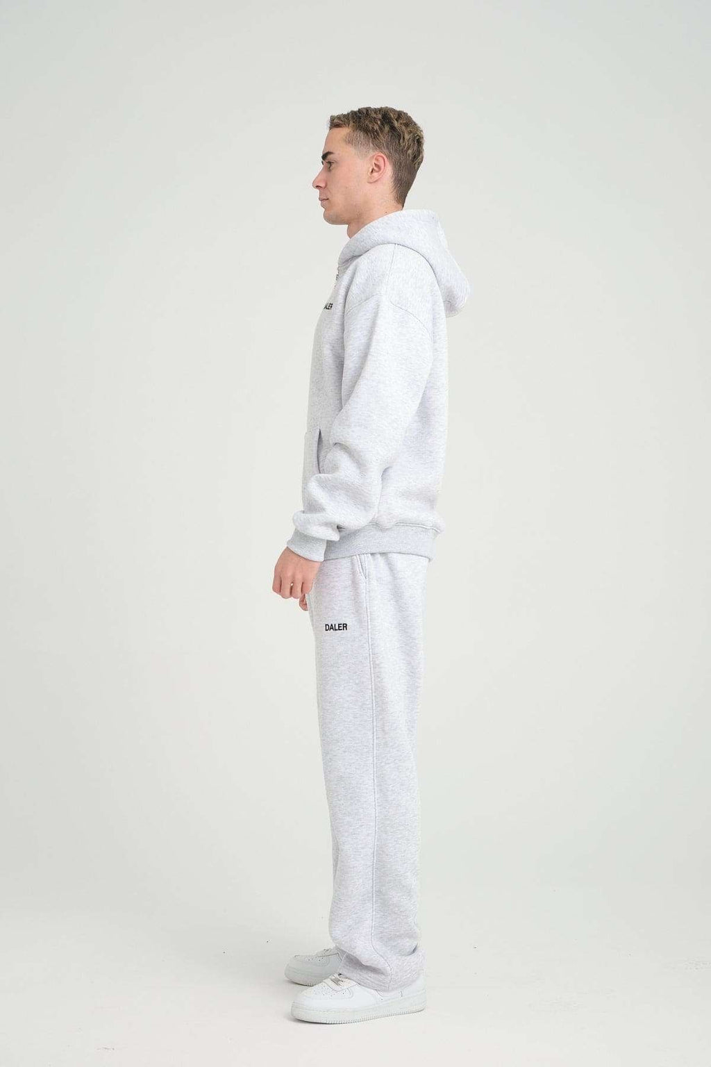 Basic Heavyweight Zipper Hoodie - Grey Melange