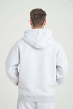 Basic Heavyweight Zipper Hoodie - Grey Melange