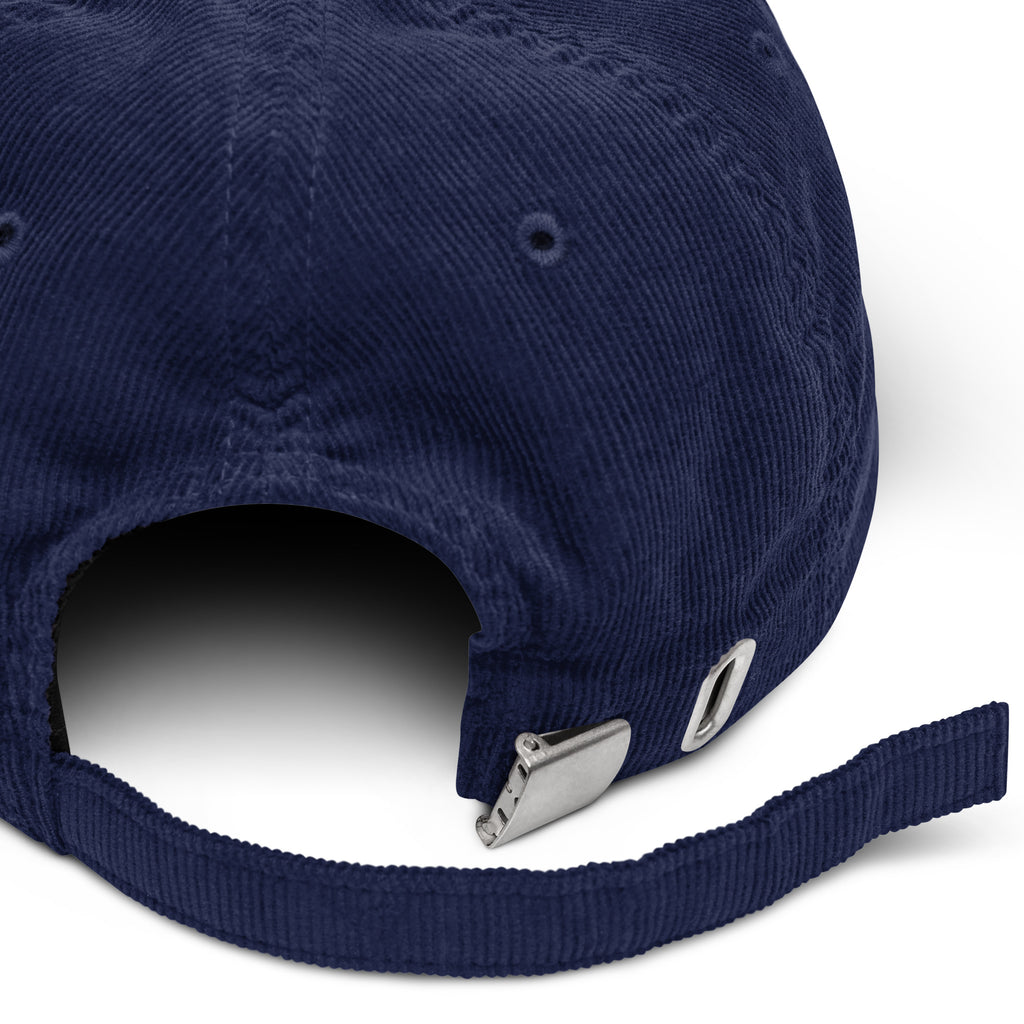 "ain't no sense fella" - Corduroy jockey hat in navy blue