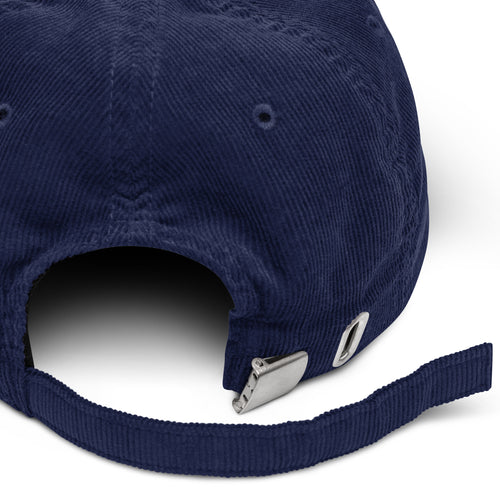 "ain't no sense fella" - Corduroy jockey hat in navy blue
