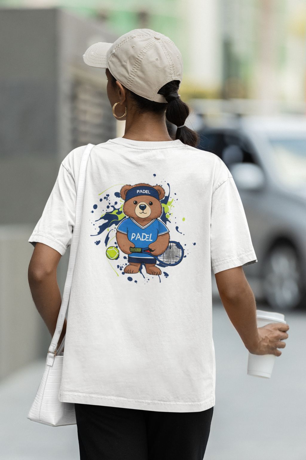 cute padel tennis bear high quality 100% organic cotton lifestyle
