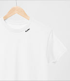 Embroidered Collar Organic Cotton T-shirt "Mom"