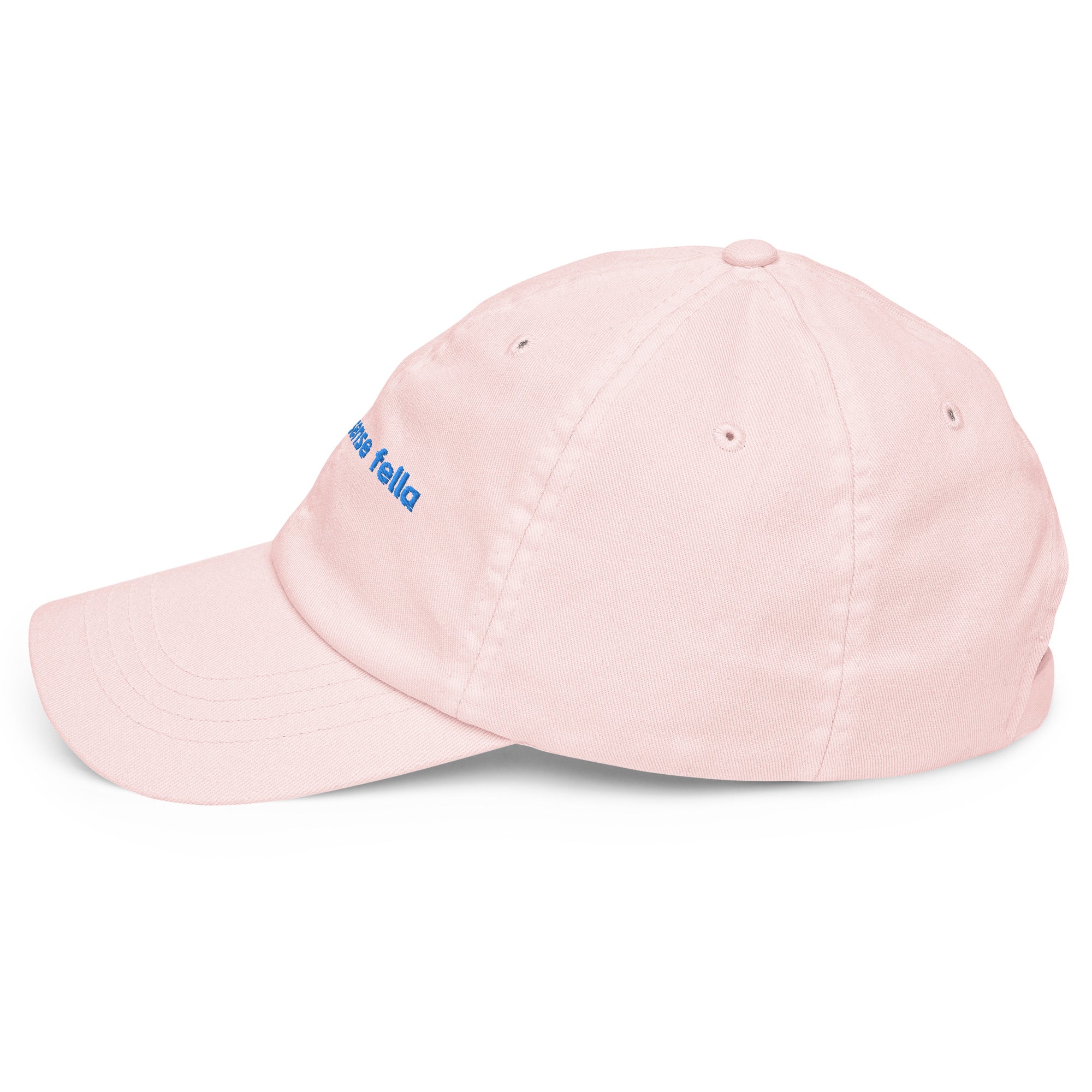 "ain't no sense fella" - Cotton Jockey Bold Baseball Cap in pastel pink