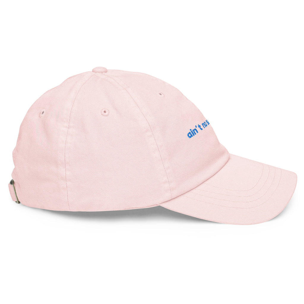 "ain't no sense fella" - Cotton Jockey Bold Baseball Cap in pastel pink