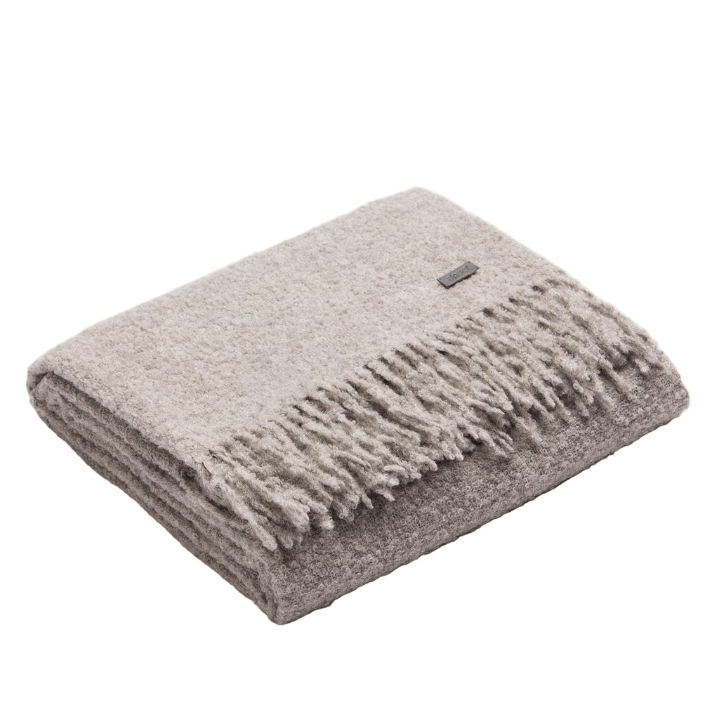 Luxurious Natural Superfine Alpaca Wool Boucle Throw