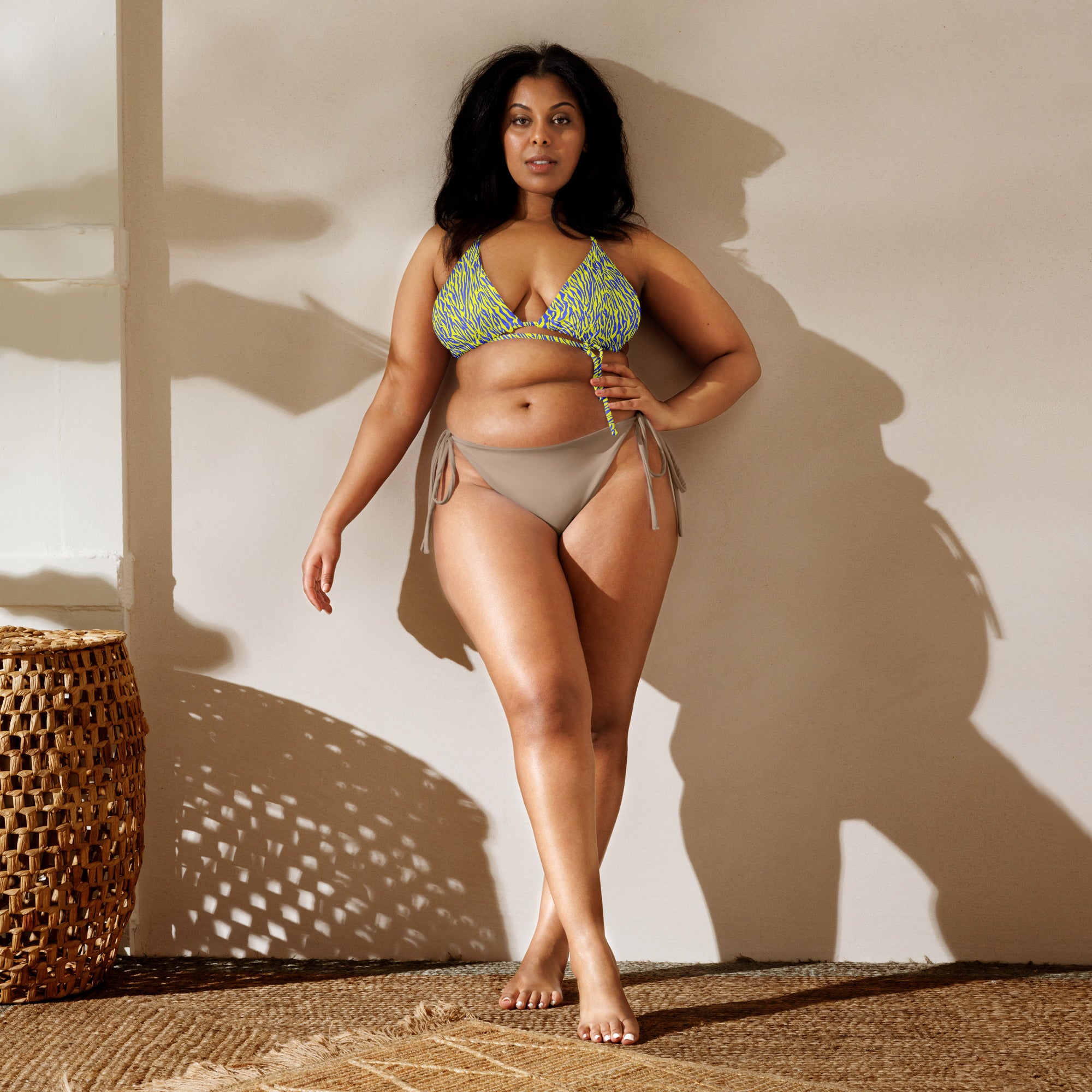 plus size animal print bikini top