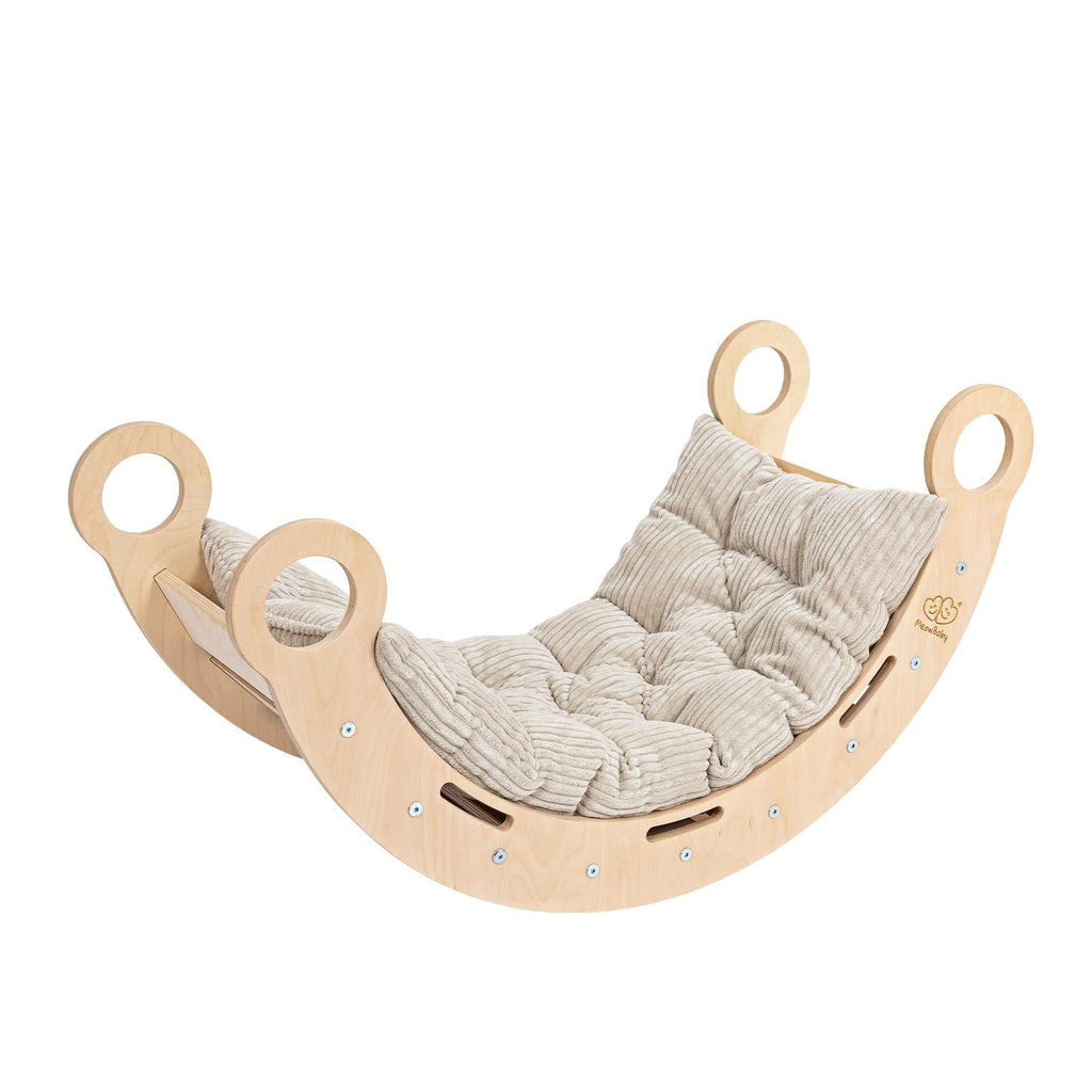 Snug Rocker for Kids - Natural With Beige Pillow