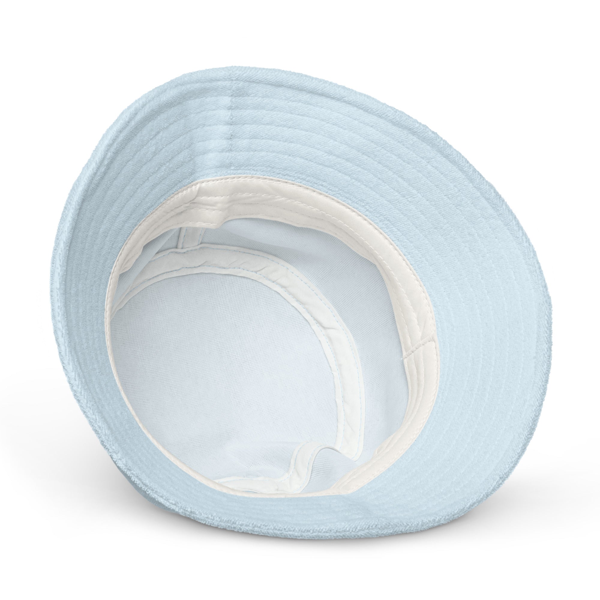 "Reflections of Tinos" - terry cloth bucket hat in light blue