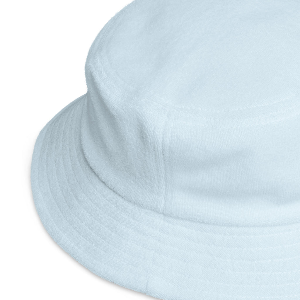 "Reflections of Tinos" - terry cloth bucket hat in light blue