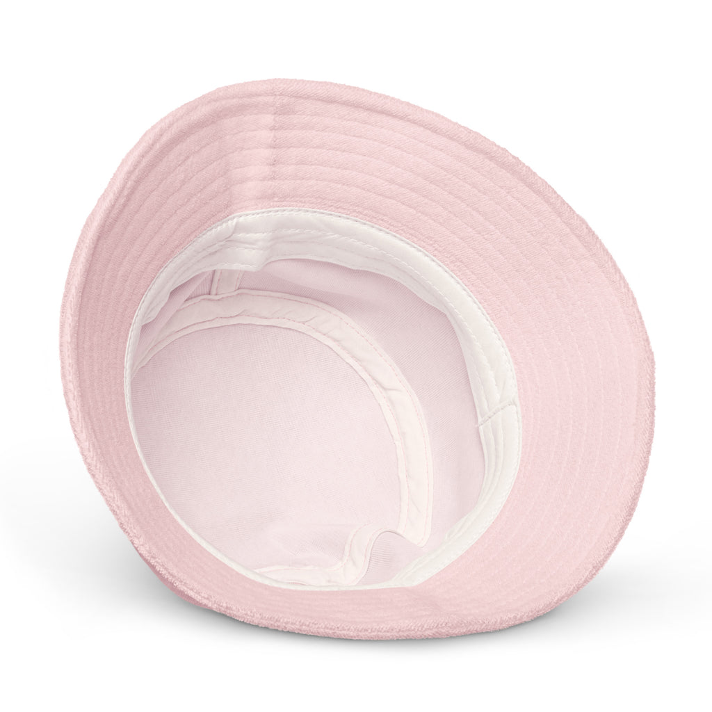 "ain't no sense fella" - terry cloth bucket hat in pink