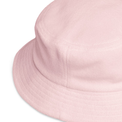 "ain't no sense fella" - terry cloth bucket hat in pink